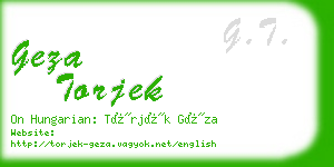 geza torjek business card