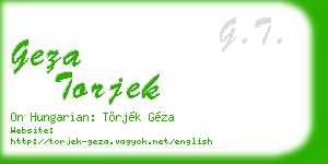 geza torjek business card